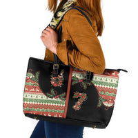 Western Yoke Leather Tote Bag Funny Six Seven Christmas - Wonder Print Shop