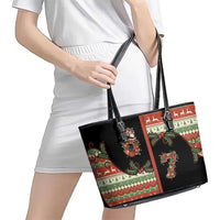 Western Yoke Leather Tote Bag Funny Six Seven Christmas - Wonder Print Shop