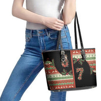 Western Yoke Leather Tote Bag Funny Six Seven Christmas - Wonder Print Shop