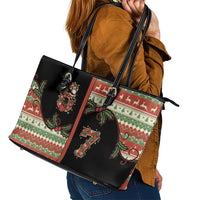 Western Yoke Leather Tote Bag Funny Six Seven Christmas - Wonder Print Shop