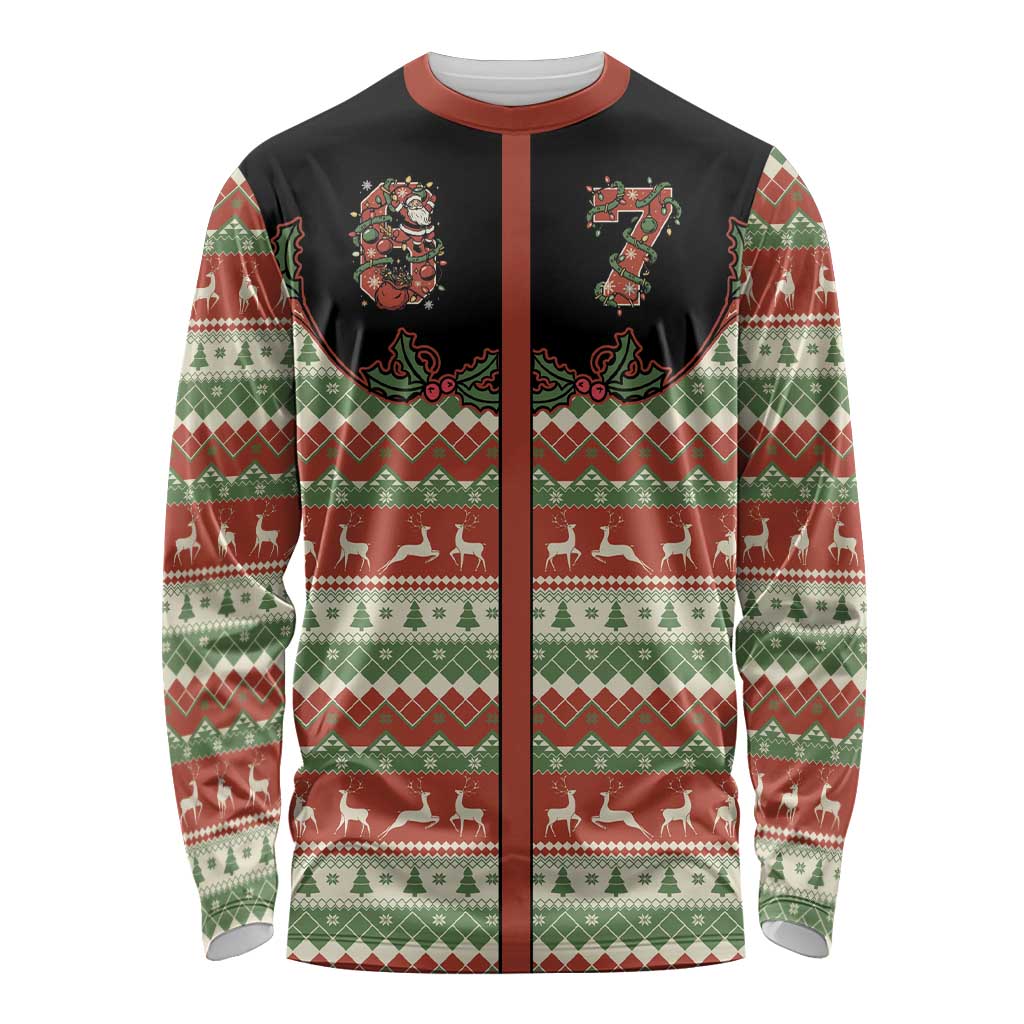 Western Yoke Long Sleeve Shirt Funny Six Seven Christmas - Wonder Print Shop