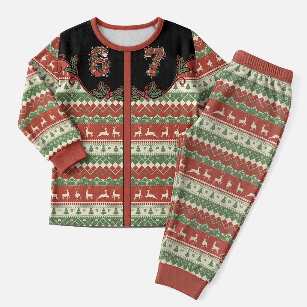 Western Yoke Christmas Pajama Set Six Seven Christmas - Wonder Print Shop
