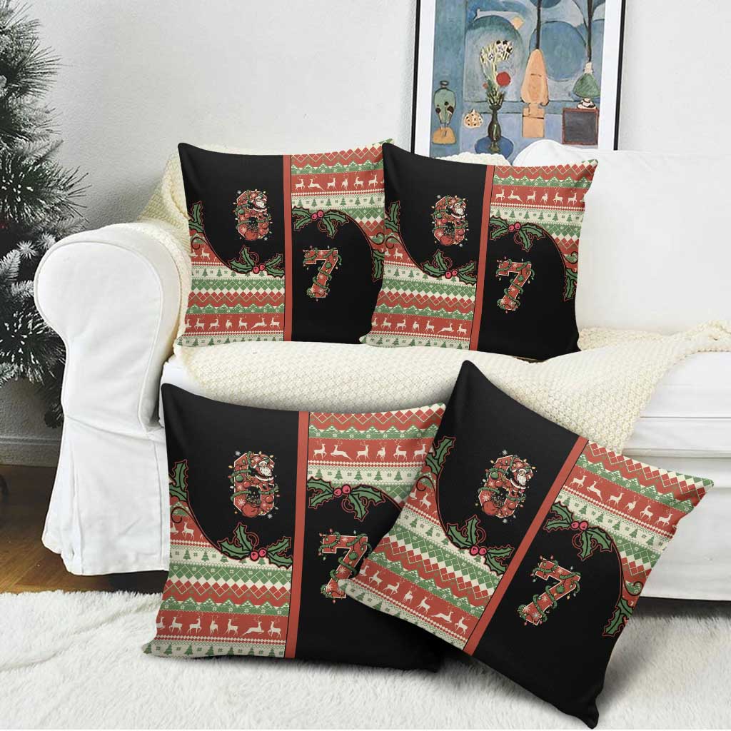 Western Yoke Pillow Cover Funny Six Seven Christmas - Wonder Print Shop