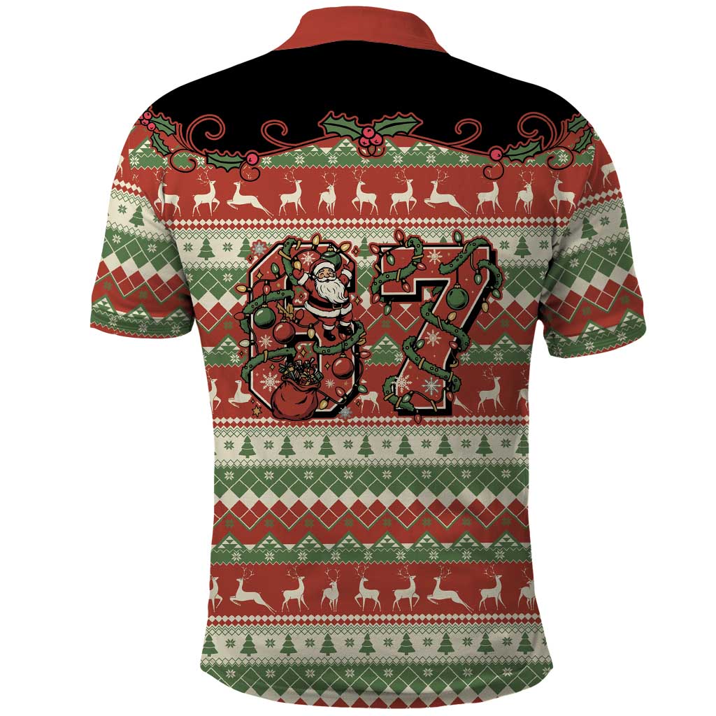Western Yoke Polo Shirt Funny Six Seven Christmas - Wonder Print Shop