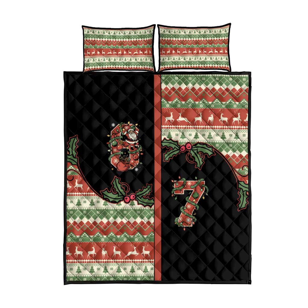Western Yoke Quilt Bed Set Funny Six Seven Christmas - Wonder Print Shop