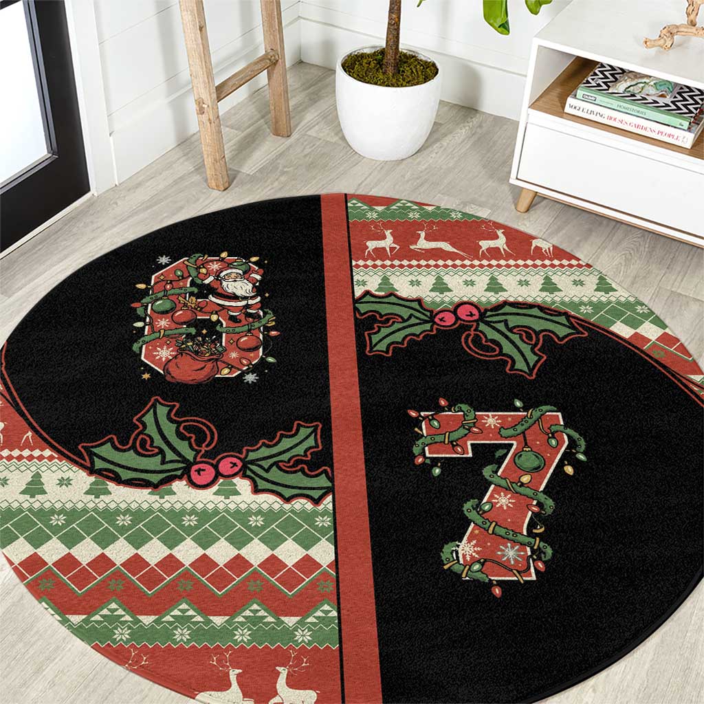 Western Yoke Round Carpet Funny Six Seven Christmas - Wonder Print Shop