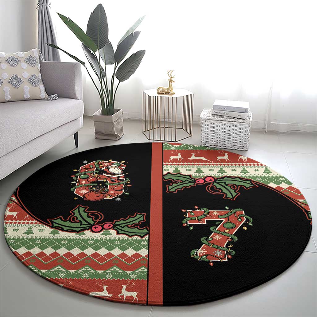 Western Yoke Round Carpet Funny Six Seven Christmas - Wonder Print Shop