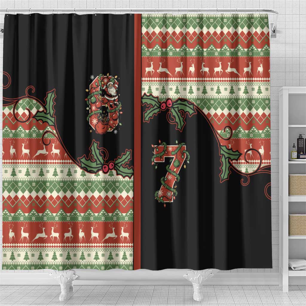 Western Yoke Shower Curtain Funny Six Seven Christmas - Wonder Print Shop
