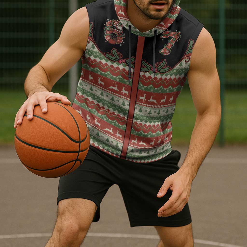Western Yoke Sleeveless Hoodie Funny Six Seven Christmas - Wonder Print Shop