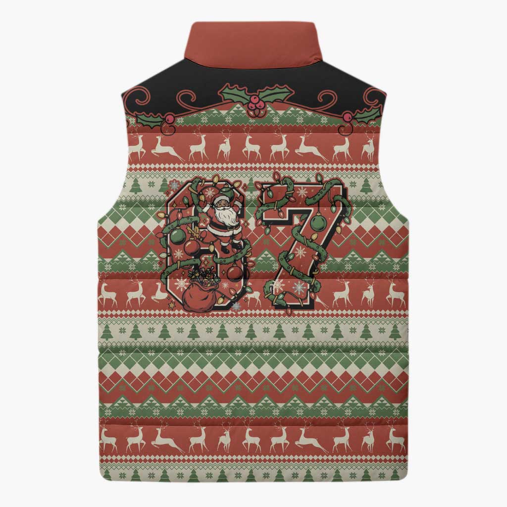 Western Yoke Sleeveless Puffer Jacket Funny Six Seven Christmas - Wonder Print Shop
