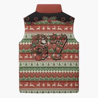 Western Yoke Sleeveless Puffer Jacket Funny Six Seven Christmas - Wonder Print Shop