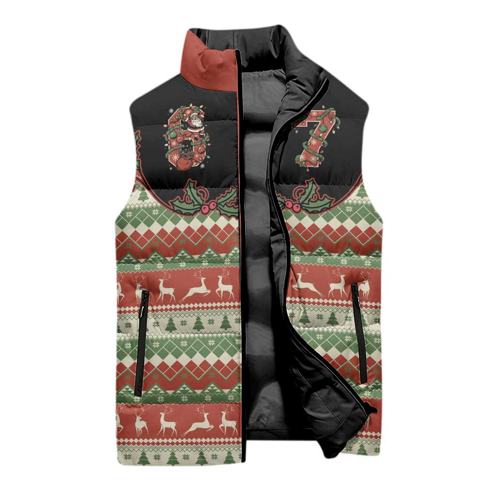 Western Yoke Sleeveless Puffer Jacket Funny Six Seven Christmas - Wonder Print Shop