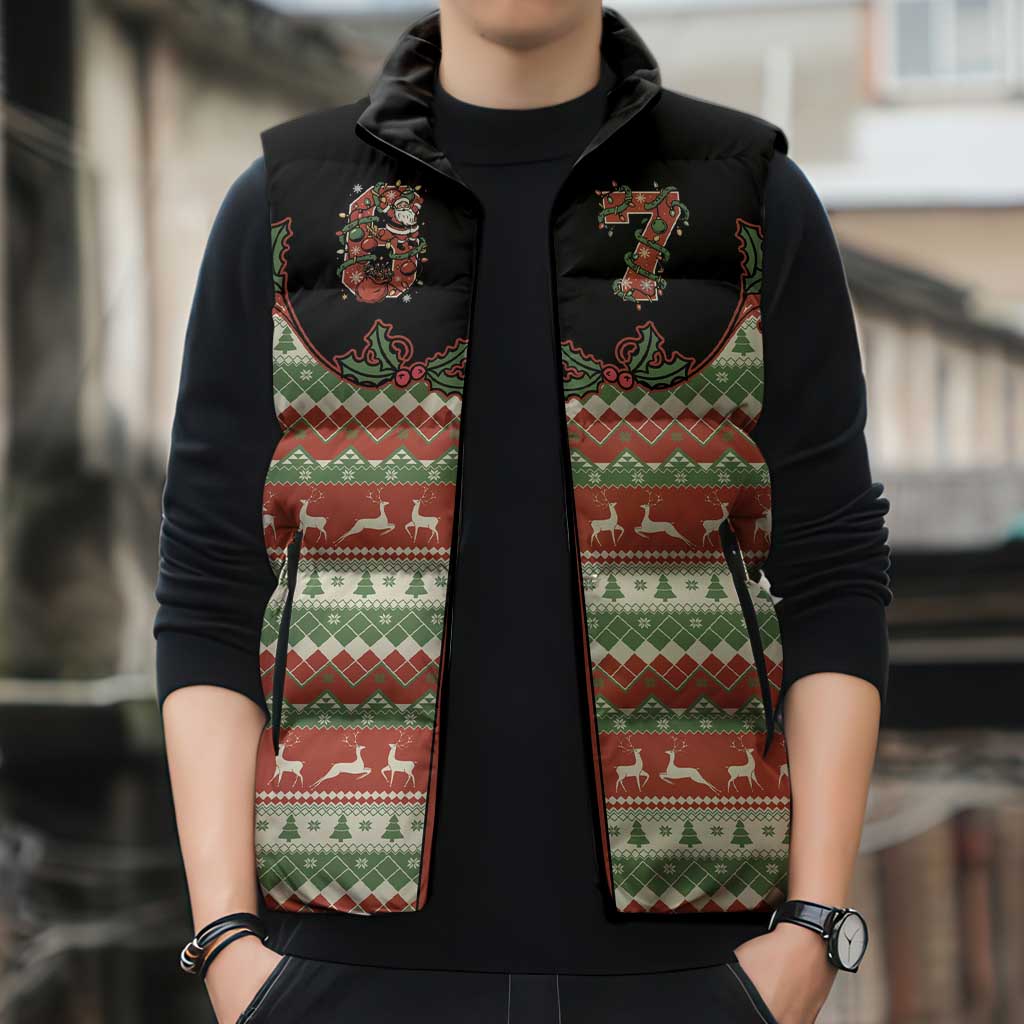 Western Yoke Sleeveless Puffer Jacket Funny Six Seven Christmas - Wonder Print Shop