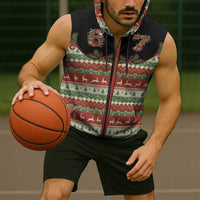 Western Yoke Sleeveless Zip Hoodie Funny Six Seven Christmas - Wonder Print Shop