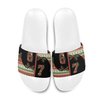 Western Yoke Slide Sandals Funny Six Seven Christmas - Wonder Print Shop
