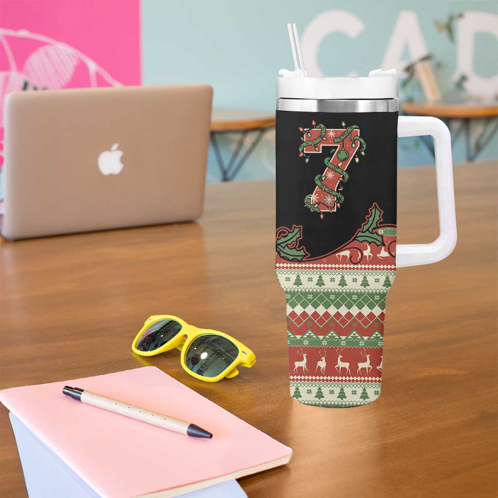 Western Yoke Tumbler With Handle Funny Six Seven Christmas - Wonder Print Shop