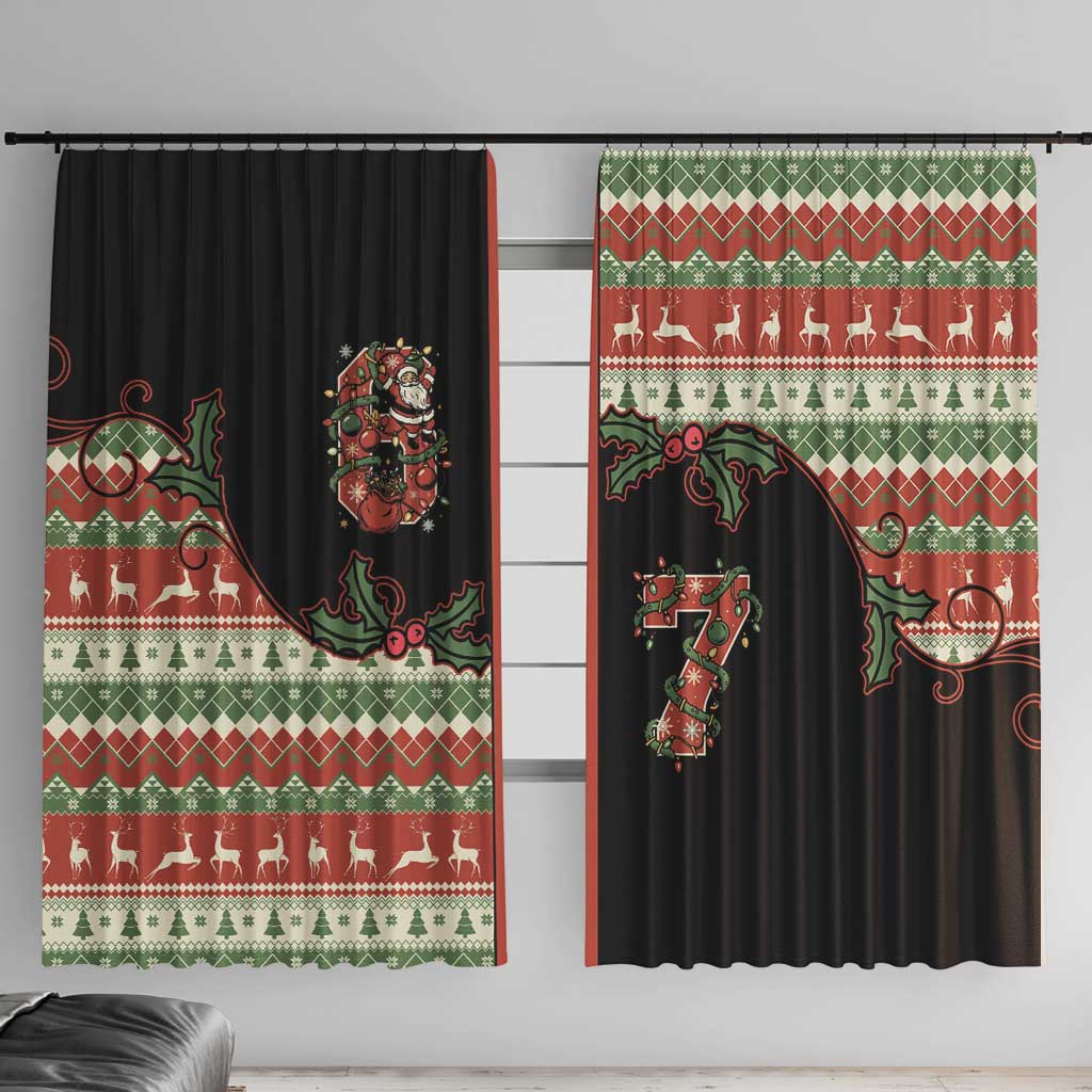 Western Yoke Window Curtain Funny Six Seven Christmas - Wonder Print Shop