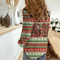 Western Yoke Women Casual Shirt Funny Six Seven Christmas - Wonder Print Shop