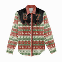 Western Yoke Women Casual Shirt Funny Six Seven Christmas - Wonder Print Shop