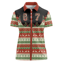 Western Yoke Women Polo Shirt Funny Six Seven Christmas - Wonder Print Shop