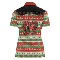 Western Yoke Women Polo Shirt Funny Six Seven Christmas - Wonder Print Shop