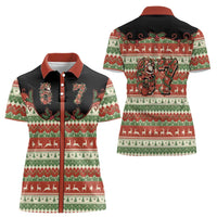 Western Yoke Women Polo Shirt Funny Six Seven Christmas - Wonder Print Shop