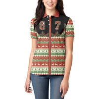 Western Yoke Women Polo Shirt Funny Six Seven Christmas - Wonder Print Shop