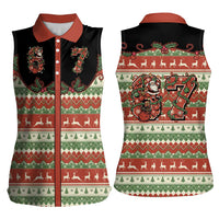 Western Yoke Women Sleeveless Polo Shirt Funny Six Seven Christmas - Wonder Print Shop