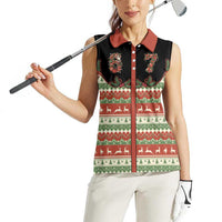 Western Yoke Women Sleeveless Polo Shirt Funny Six Seven Christmas - Wonder Print Shop