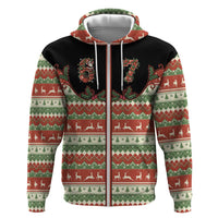 Western Yoke Zip Hoodie Funny Six Seven Christmas - Wonder Print Shop