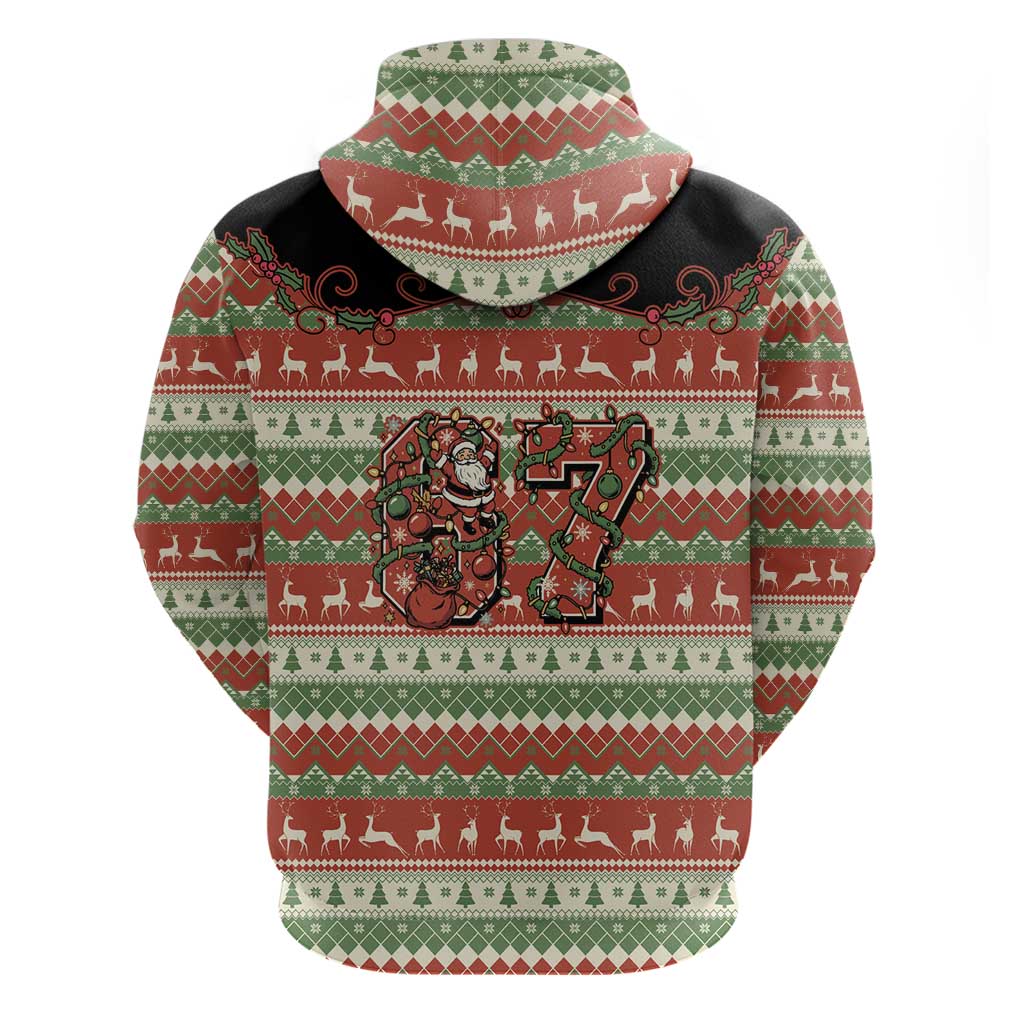 Western Yoke Zip Hoodie Funny Six Seven Christmas - Wonder Print Shop