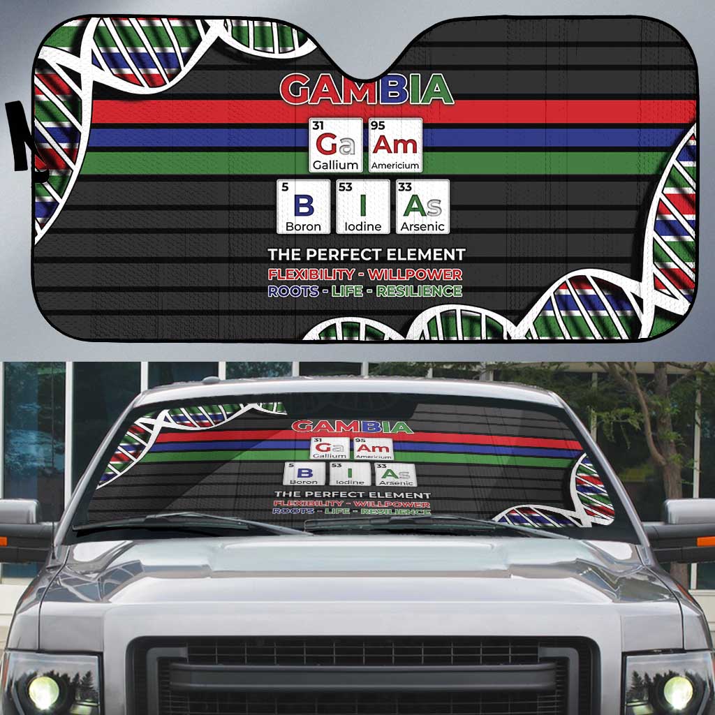 Gambia Auto Sun Shade Perfect Periodic Element Of African - Wonder Print Shop