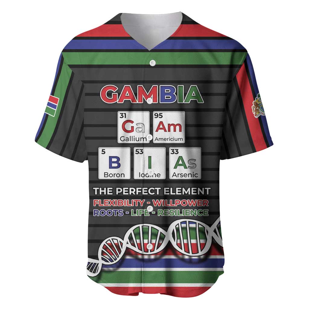 Gambia Baseball Jersey Perfect Periodic Element Of African - Wonder Print Shop