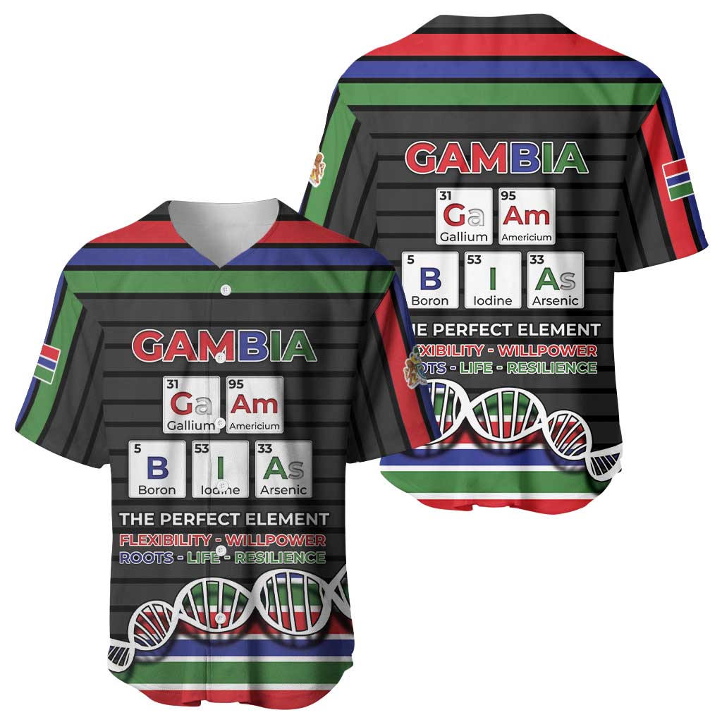 Gambia Baseball Jersey Perfect Periodic Element Of African - Wonder Print Shop