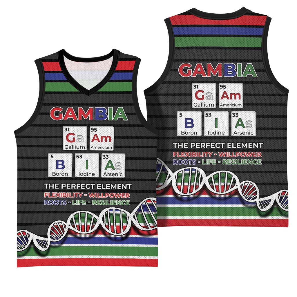Gambia Basketball Jersey Perfect Periodic Element Of African - Wonder Print Shop
