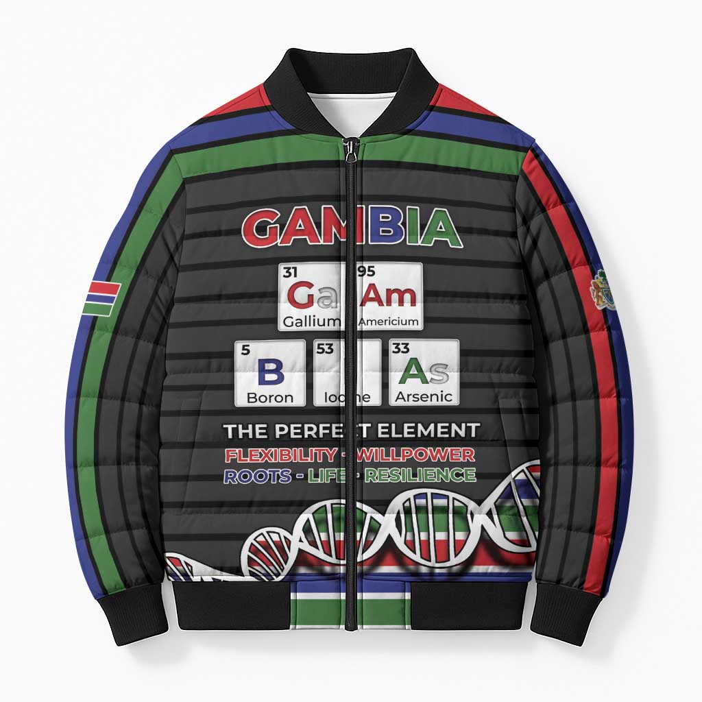Gambia Bomber Puffer Jacket Perfect Periodic Element Of African - Wonder Print Shop
