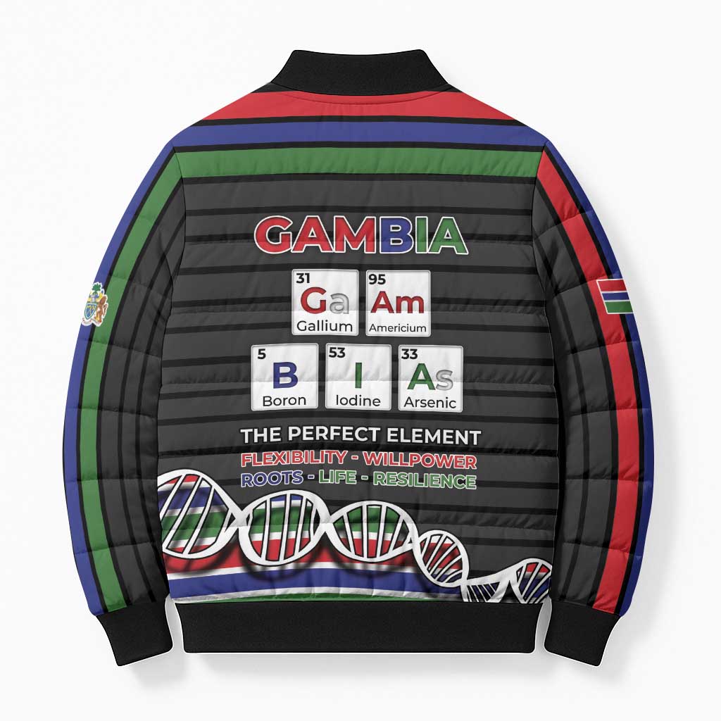 Gambia Bomber Puffer Jacket Perfect Periodic Element Of African - Wonder Print Shop