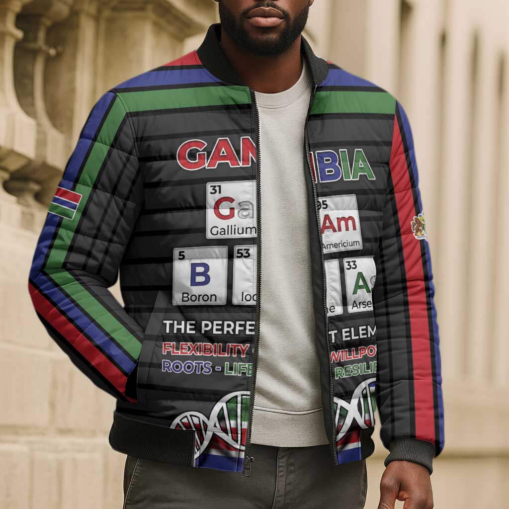 Gambia Bomber Puffer Jacket Perfect Periodic Element Of African - Wonder Print Shop