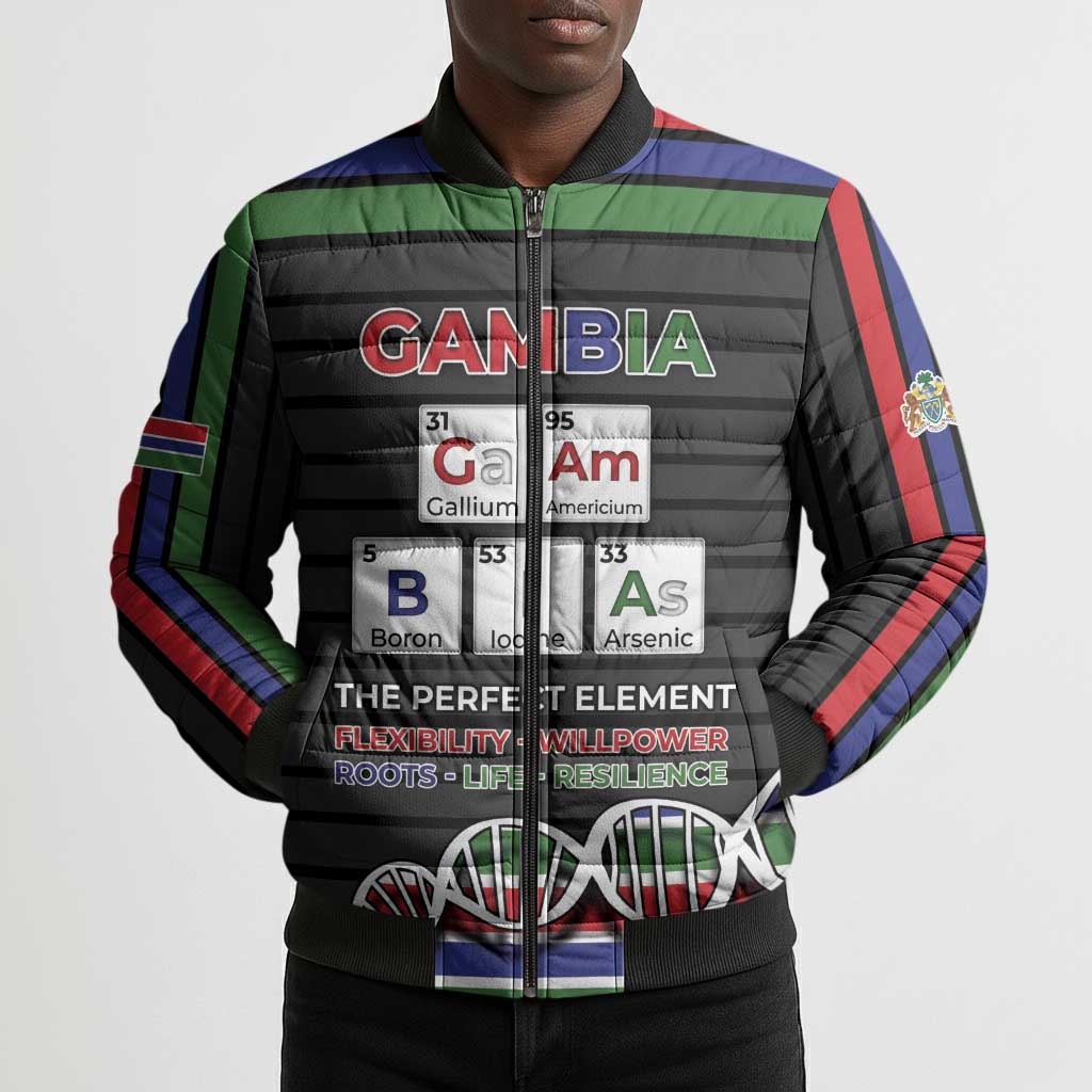 Gambia Bomber Puffer Jacket Perfect Periodic Element Of African - Wonder Print Shop