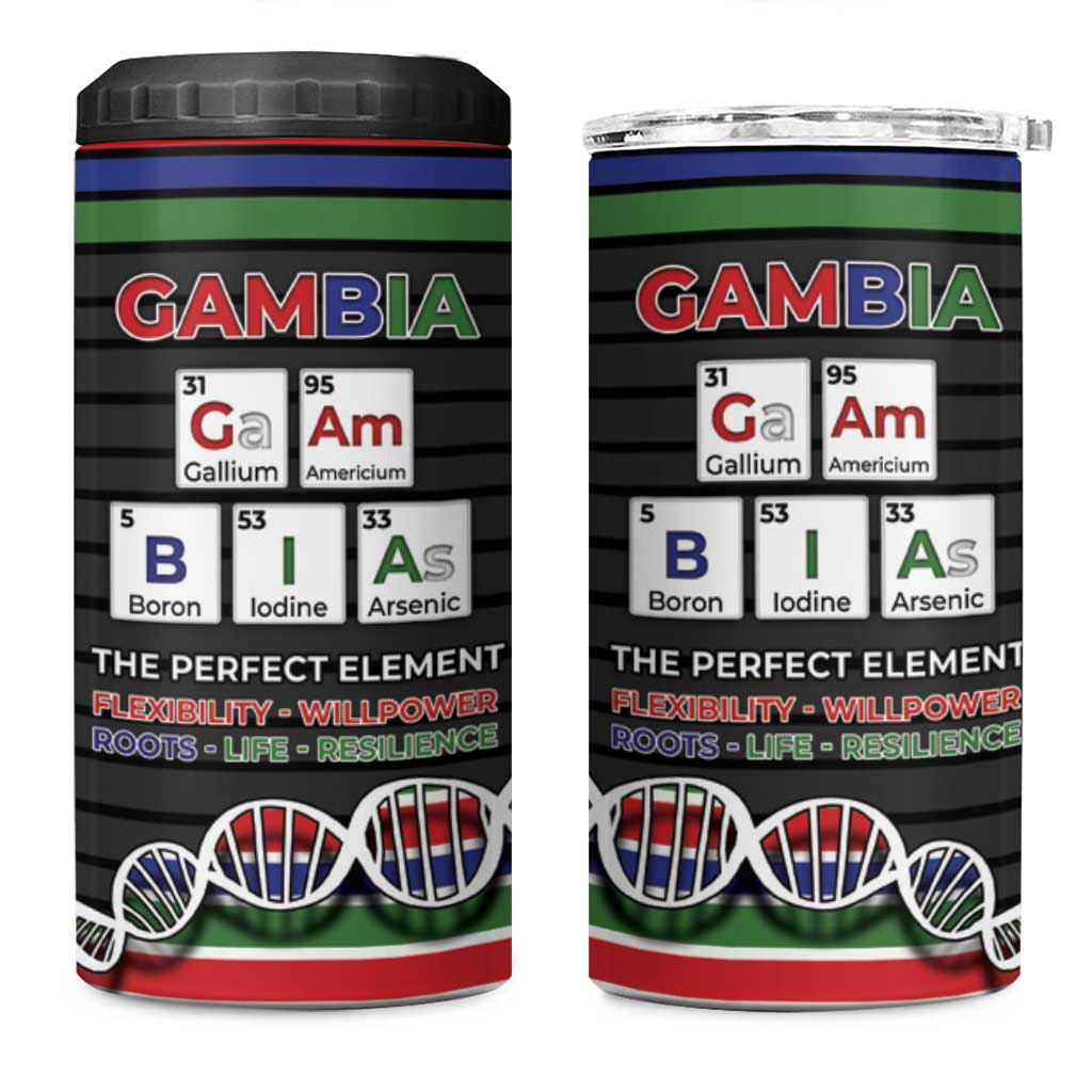 Gambia 4 in 1 Can Cooler Tumbler Perfect Periodic Element Of African - Wonder Print Shop