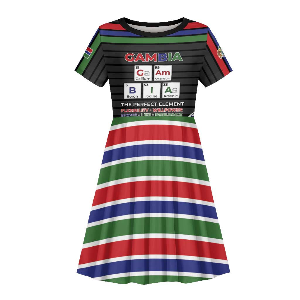 Gambia Kid Short Sleeve Dress Perfect Periodic Element Of African - Wonder Print Shop