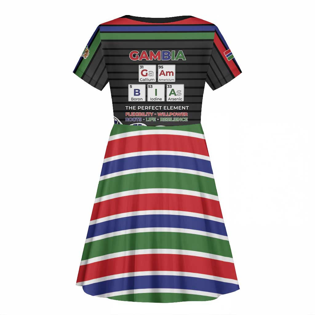 Gambia Kid Short Sleeve Dress Perfect Periodic Element Of African - Wonder Print Shop