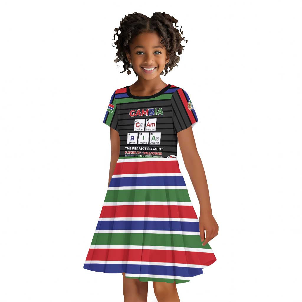 Gambia Kid Short Sleeve Dress Perfect Periodic Element Of African - Wonder Print Shop