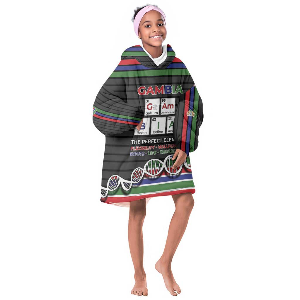 Gambia Kid Wearable Blanket Hoodie Perfect Periodic Element Of African - Wonder Print Shop