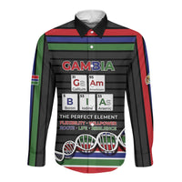 Gambia Long Sleeve Button Shirt Perfect Periodic Element Of African - Wonder Print Shop