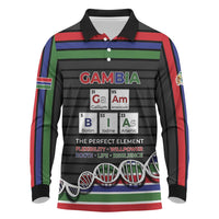 Gambia Long Sleeve Polo Shirt Perfect Periodic Element Of African - Wonder Print Shop