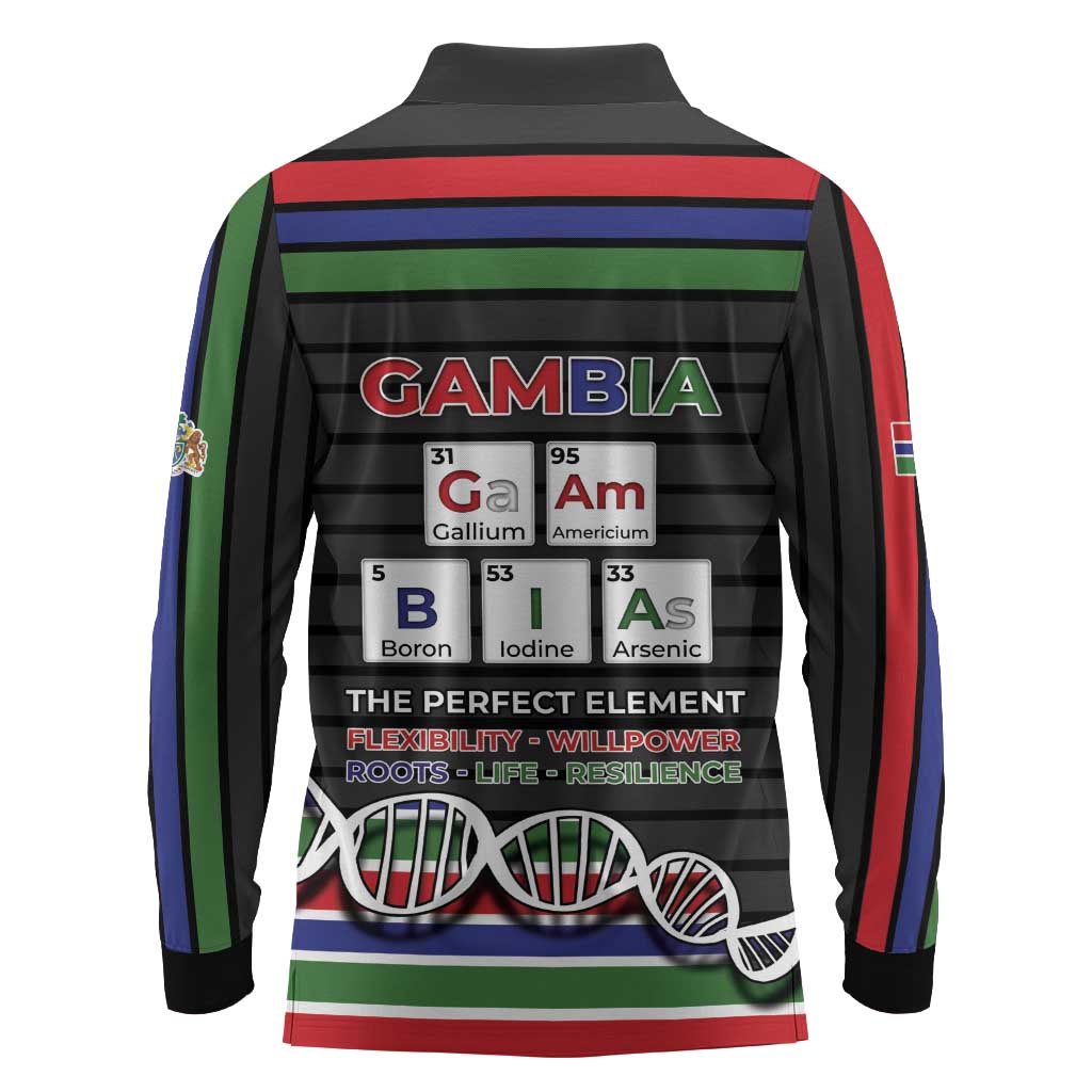 Gambia Long Sleeve Polo Shirt Perfect Periodic Element Of African - Wonder Print Shop