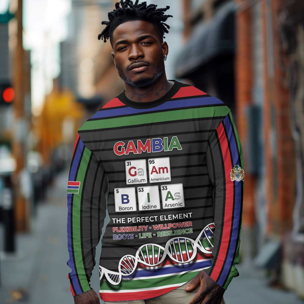 Gambia Long Sleeve Shirt Perfect Periodic Element Of African - Wonder Print Shop