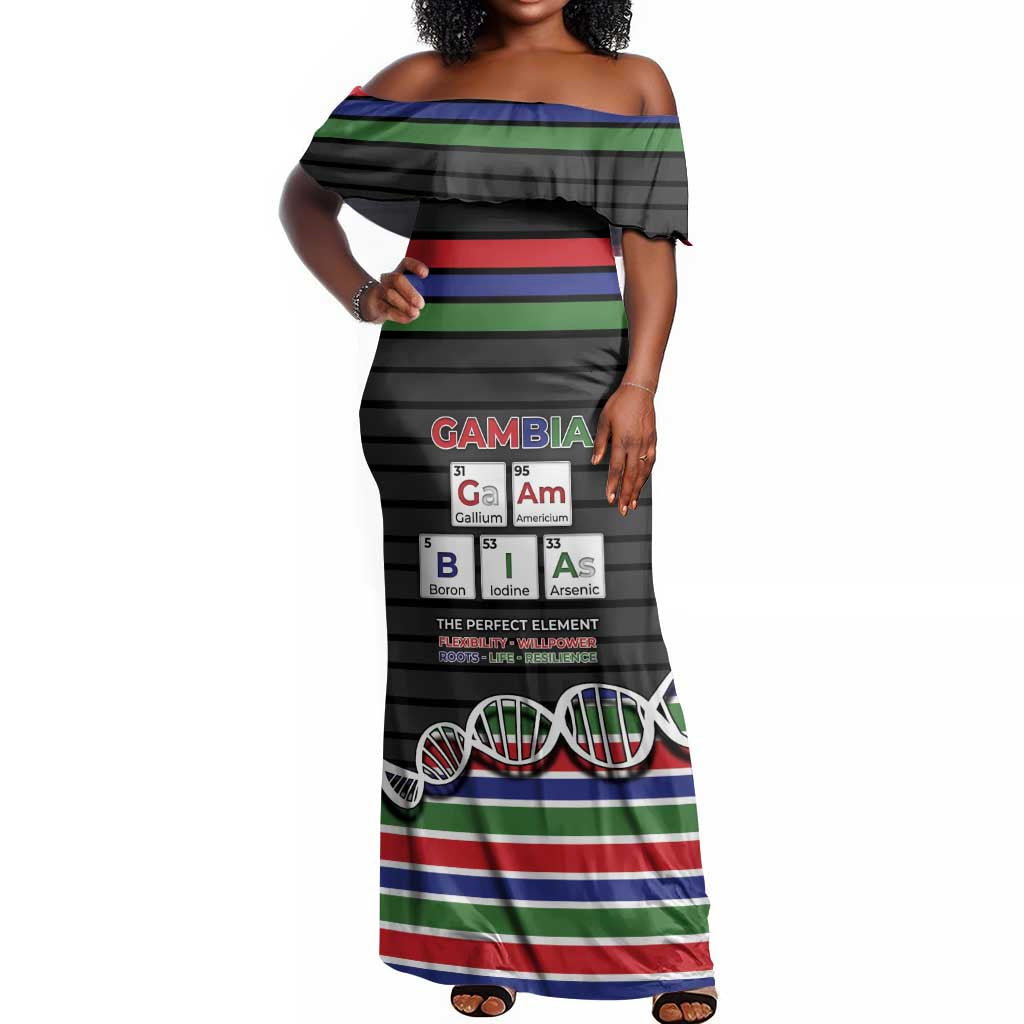Gambia Off Shoulder Maxi Dress Perfect Periodic Element Of African - Wonder Print Shop