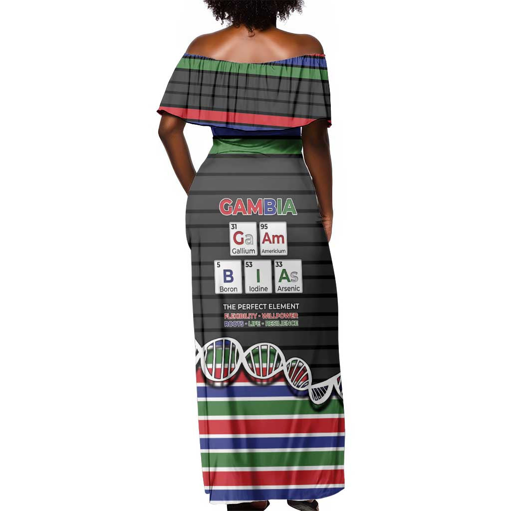 Gambia Off Shoulder Maxi Dress Perfect Periodic Element Of African - Wonder Print Shop